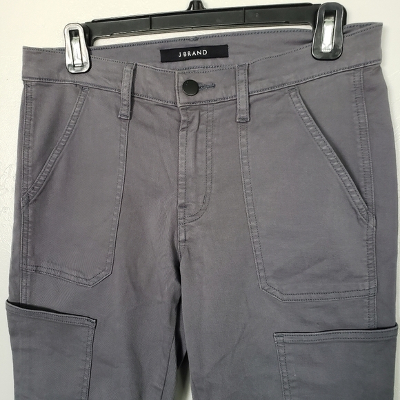 J Brand 27 Houlihan Dark Grey Pant Zipper Ankle Cargo Utility Denim Cotton Blend - Picture 6 of 7